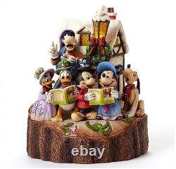 Disney Jim Shore Caroling Carved by Heart Holiday Harmony Figurine Mickey Minnie