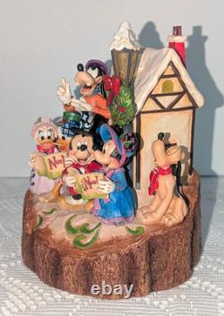 Disney Jim Shore Caroling Carved by Heart Holiday Harmony Figurine Mickey Minnie