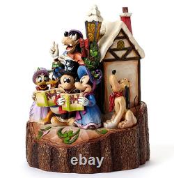 Disney Jim Shore Caroling Carved by Heart Holiday Harmony Figurine Mickey Minnie