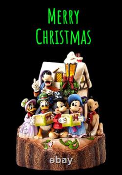 Disney Jim Shore Caroling Carved by Heart Holiday Harmony Figurine Mickey Minnie