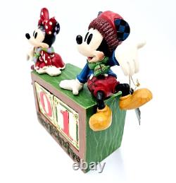 Disney Jim Shore Mickey & Minnie Christmas Countdown Blocks Figurine 6013057