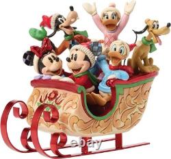 Disney Jim Shore Mickey Mouse and Friends Riding in Sleigh A Sleigh Full of Joy