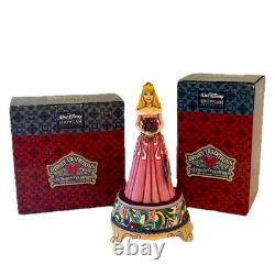Disney Jim Shore Sleeping Beauty Aurora 4020789 + Princess Musical Base 4020794