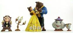 Disney Traditions Beauty Beast Mrs Potts Chip Lumiere Cogsworth Jim Shore Enesco