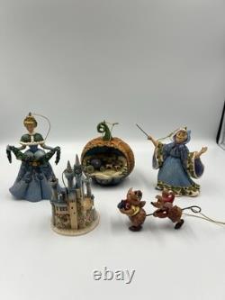 Disney Traditions Cinderella Jim Shore Enesco 5 Piece Holiday Ornament Set