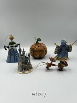 Disney Traditions Cinderella Jim Shore Enesco 5 Piece Holiday Ornament Set