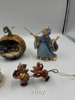 Disney Traditions Cinderella Jim Shore Enesco 5 Piece Holiday Ornament Set