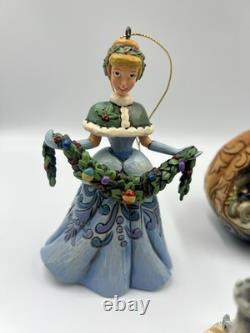 Disney Traditions Cinderella Jim Shore Enesco 5 Piece Holiday Ornament Set