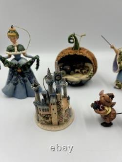 Disney Traditions Cinderella Jim Shore Enesco 5 Piece Holiday Ornament Set