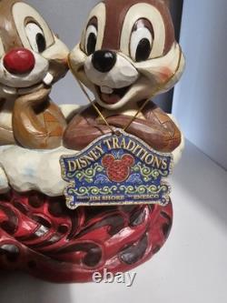 Disney Traditions Holly Jolly Christmas Chip & Dale Jim Shore Boxed