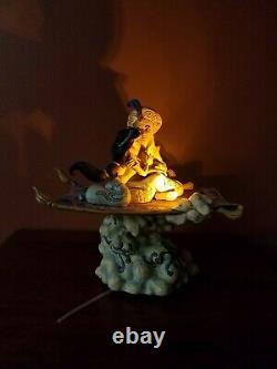 Disney Traditions Jim Shore Aladdin & Jasmine Magic Carpet Ride Music Box Lights