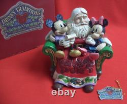 Disney Traditions Jim Shore Christmas Wishes Mickey Minnie & Santa Figurine