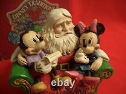 Disney Traditions Jim Shore Christmas Wishes Mickey Minnie & Santa Figurine