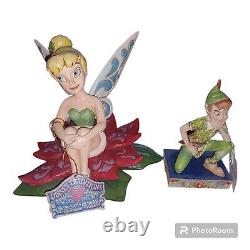 Disney Traditions Jim Shore Festive Fairy Tinkerbell & Peter Pan Enesco Figure