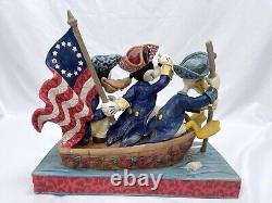 Disney Traditions Jim Shore Unstoppable Heroes Crossing the Delaware Boat Mickey