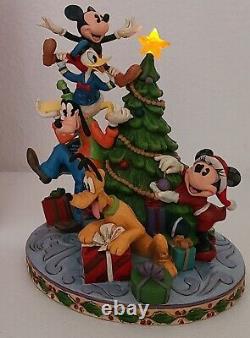 Disney Traditions MERRY TREE TRIMMING 6008979 Jim Shore Fab 5 Decorating Tree