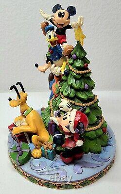 Disney Traditions MERRY TREE TRIMMING 6008979 Jim Shore Fab 5 Decorating Tree