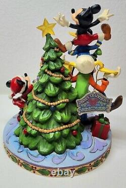 Disney Traditions MERRY TREE TRIMMING 6008979 Jim Shore Fab 5 Decorating Tree