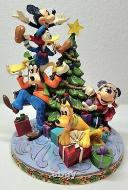 Disney Traditions MERRY TREE TRIMMING 6008979 Jim Shore Fab 5 Decorating Tree