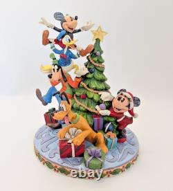 Disney Traditions Merry Tree Trimming Mickey & Friends Figurine Jim Shore