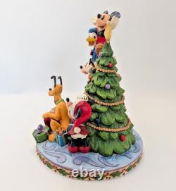 Disney Traditions Merry Tree Trimming Mickey & Friends Figurine Jim Shore