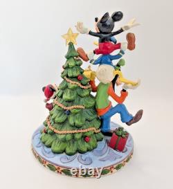 Disney Traditions Merry Tree Trimming Mickey & Friends Figurine Jim Shore