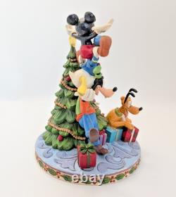 Disney Traditions Merry Tree Trimming Mickey & Friends Figurine Jim Shore