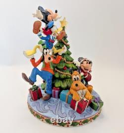 Disney Traditions Merry Tree Trimming Mickey & Friends Figurine Jim Shore