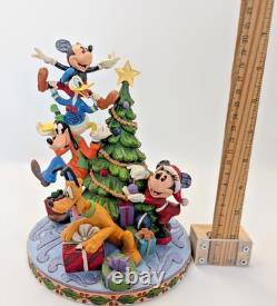 Disney Traditions Merry Tree Trimming Mickey & Friends Figurine Jim Shore