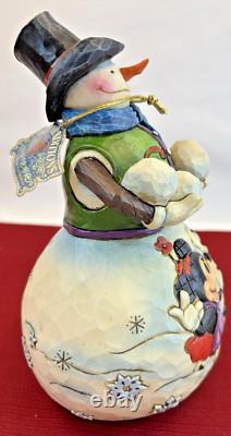 Disney Traditions Showcase Let It Snow Mickey Minnie Pluto Snowman Jim Shore