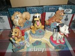 Disney Traditions by Jim Shore Canine set 5 dogs with bone NIB