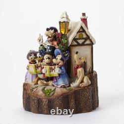 Disney Traditions by Jim Shore Mickey and Friends Caroling Light-Up Stone Resin