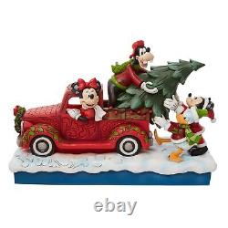 Enesco Disney Tradition Red Truck with Mickey and Friends, Figurine, 6.5