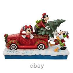Enesco Disney Tradition Red Truck with Mickey and Friends Figurine 6.5 inch-H
