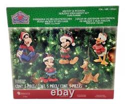 Enesco Disney Traditions Mickey And Friends Holiday Ornament Set Hand-Painted