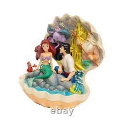 Enesco Figurine Little Mermaid Sea Shell Disney Traditions Ariel Eric Triton NEW