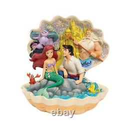 Enesco Figurine Little Mermaid Sea Shell Disney Traditions Ariel Eric Triton NEW