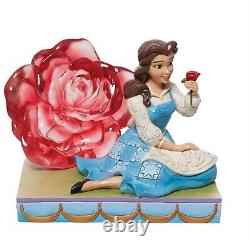 Enesco Jim Shore Disney Traditions Belle Clear Rose Figurine 6 Inch Multicolor