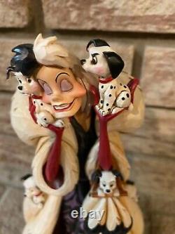 Enesco Jim Shore Disney Traditions RARE Cruella Fur Lined Diva 101 Dalmatians