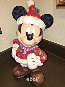 JIM SHORE Christmas Traditions MICKEY MOUSE Disney LARGE SANTA FIGURINE Outdoor