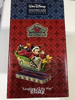 JIM SHORE Disney Traditions LAUGHING ALL THE WAY Mickey Pluto Christmas Shelf7