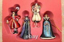 Jim Shore Christmas Ornament Set Villains Halloween Hook Maleficent Cruella NEW