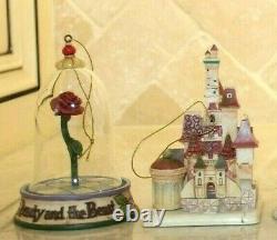 Jim Shore Disney Beauty and the Beast Ornament Set 7 ornaments Castle Belle NIB