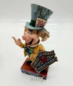 Jim Shore Disney Mad Hatter Figurine Alice In Wonderland Mad Cap Mayhem in Box