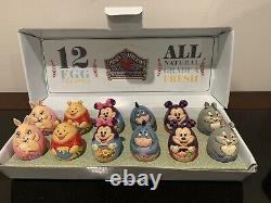 Jim Shore Disney Mickey Minnie Pooh Eeyore 12 Eggs In Carton 4057679 RETIRED