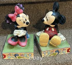 Jim Shore Disney Mickey and Minnie book ends Showcase Traditions Enesco