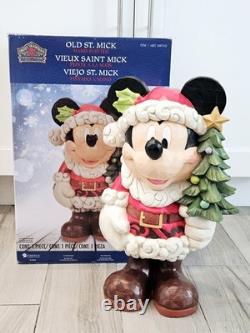 Jim Shore Disney Old St. Mick Mickey Mouse Christmas 17 Figurine 1487542 Box