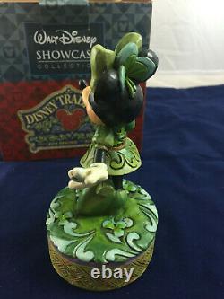Jim Shore Disney St. Patricks Day Wishing On A Shamrock Minnie Mouse Irish Luck