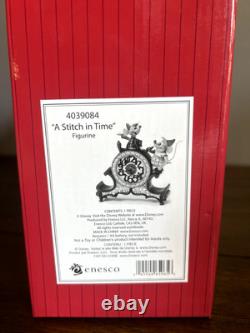 Jim Shore Disney Stitch in Time Jaq & Gus Clock Statue Used