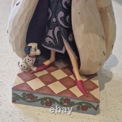 Jim Shore Disney Traditions 101 Dalmatians Cruella Fur Lined Diva Puppies